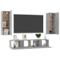 vidaXL Set di Mobili Porta TV 4 pz Grigio Cemento in Legno Multistrato vidaXL Set di Mobili Porta TV 4 pz Grigio Cemento in Legno Multistrato