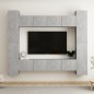 vidaXL Set di Mobili Porta TV 8 pz Grigio Cemento in Legno Multistrato vidaXL Set di Mobili Porta TV 8 pz Grigio Cemento in Legno Multistrato