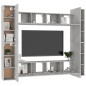 vidaXL Set di Mobili Porta TV 8 pz Grigio Cemento in Legno Multistrato vidaXL Set di Mobili Porta TV 8 pz Grigio Cemento in Legno Multistrato