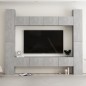 vidaXL Set Porta TV 8 pz Grigio Cemento in Truciolato vidaXL Set Porta TV 8 pz Grigio Cemento in Truciolato