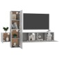 vidaXL Set Mobili TV 5 pz Grigio Cemento in Truciolato vidaXL Set Mobili TV 5 pz Grigio Cemento in Truciolato