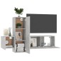 vidaXL Set Porta TV 3 pz Grigio Cemento in Truciolato vidaXL Set Porta TV 3 pz Grigio Cemento in Truciolato