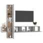 vidaXL Set di Mobili Porta TV 5 pz Grigio Cemento in Legno Multistrato vidaXL Set di Mobili Porta TV 5 pz Grigio Cemento in Legno Multistrato