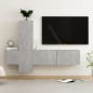 vidaXL Set Porta TV 3 pz Grigio Cemento in Truciolato vidaXL Set Porta TV 3 pz Grigio Cemento in Truciolato
