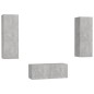 vidaXL Set Porta TV 3 pz Grigio Cemento in Truciolato vidaXL Set Porta TV 3 pz Grigio Cemento in Truciolato