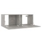 vidaXL Set Porta TV 3 pz Grigio Cemento in Truciolato vidaXL Set Porta TV 3 pz Grigio Cemento in Truciolato
