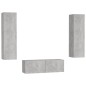 vidaXL Set Porta TV 3 pz Grigio Cemento in Truciolato vidaXL Set Porta TV 3 pz Grigio Cemento in Truciolato