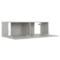 vidaXL Set Porta TV 3 pz Grigio Cemento in Truciolato vidaXL Set Porta TV 3 pz Grigio Cemento in Truciolato