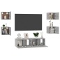 vidaXL Set di Mobili Porta TV 6 pz Grigio Cemento in Legno Multistrato vidaXL Set di Mobili Porta TV 6 pz Grigio Cemento in Legno Multistrato