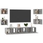 vidaXL Set Porta TV 7 pz Grigio Cemento in Truciolato vidaXL Set Porta TV 7 pz Grigio Cemento in Truciolato