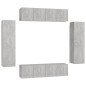 vidaXL Set Mobile Porta TV 6 pz Grigio Cemento in Truciolato vidaXL Set Mobile Porta TV 6 pz Grigio Cemento in Truciolato