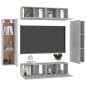 vidaXL Set Mobile Porta TV 6 pz Grigio Cemento in Truciolato vidaXL Set Mobile Porta TV 6 pz Grigio Cemento in Truciolato