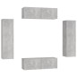 vidaXL Set Porta TV 4 pz Grigio Cemento in Truciolato vidaXL Set Porta TV 4 pz Grigio Cemento in Truciolato