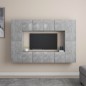 vidaXL Set Mobile Porta TV 8 pz Grigio Cemento in Truciolato vidaXL Set Mobile Porta TV 8 pz Grigio Cemento in Truciolato