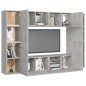 vidaXL Set Mobile Porta TV 8 pz Grigio Cemento in Truciolato vidaXL Set Mobile Porta TV 8 pz Grigio Cemento in Truciolato