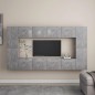 vidaXL Set Mobile Porta TV 8 pz Grigio Cemento in Truciolato vidaXL Set Mobile Porta TV 8 pz Grigio Cemento in Truciolato