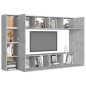 vidaXL Set Mobile Porta TV 8 pz Grigio Cemento in Truciolato vidaXL Set Mobile Porta TV 8 pz Grigio Cemento in Truciolato