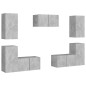 vidaXL Set Porta TV 7 pz Grigio Cemento in Truciolato vidaXL Set Porta TV 7 pz Grigio Cemento in Truciolato