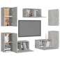 vidaXL Set Porta TV 7 pz Grigio Cemento in Truciolato vidaXL Set Porta TV 7 pz Grigio Cemento in Truciolato