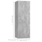 vidaXL Set di Mobili Porta TV 3 pz Grigio Cemento in Legno Multistrato