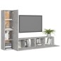 vidaXL Set Porta TV 4 pz Grigio Cemento in Truciolato vidaXL Set Porta TV 4 pz Grigio Cemento in Truciolato