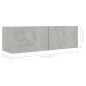 vidaXL Set Porta TV 3 pz Grigio Cemento in Truciolato 