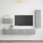 vidaXL Set di Mobili Porta TV 4 pz Grigio Cemento in Legno Multistrato vidaXL Set di Mobili Porta TV 4 pz Grigio Cemento in Legno Multistrato