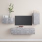 vidaXL Set Porta TV 4 pz Grigio Cemento in Truciolato vidaXL Set Porta TV 4 pz Grigio Cemento in Truciolato