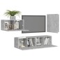 vidaXL Set Porta TV 4 pz Grigio Cemento in Truciolato vidaXL Set Porta TV 4 pz Grigio Cemento in Truciolato