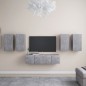vidaXL Set Porta TV 6 pz Grigio Cemento in Truciolato vidaXL Set Porta TV 6 pz Grigio Cemento in Truciolato