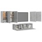 vidaXL Set Porta TV 6 pz Grigio Cemento in Truciolato vidaXL Set Porta TV 6 pz Grigio Cemento in Truciolato