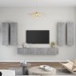 vidaXL Set Porta TV 6 pz Grigio Cemento in Truciolato vidaXL Set Porta TV 6 pz Grigio Cemento in Truciolato