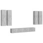 vidaXL Set Porta TV 6 pz Grigio Cemento in Truciolato vidaXL Set Porta TV 6 pz Grigio Cemento in Truciolato