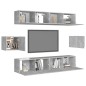 vidaXL Set Porta TV 6 pz Grigio Cemento in Truciolato vidaXL Set Porta TV 6 pz Grigio Cemento in Truciolato
