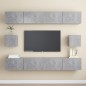 vidaXL Set Mobili TV 6 pz Grigio Cemento in Truciolato vidaXL Set Mobili TV 6 pz Grigio Cemento in Truciolato