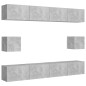 vidaXL Set Mobili TV 6 pz Grigio Cemento in Truciolato vidaXL Set Mobili TV 6 pz Grigio Cemento in Truciolato