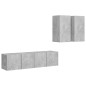 vidaXL Set Mobili TV 4 pz Grigio Cemento in Truciolato vidaXL Set Mobili TV 4 pz Grigio Cemento in Truciolato
