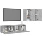 vidaXL Set Mobili TV 4 pz Grigio Cemento in Truciolato vidaXL Set Mobili TV 4 pz Grigio Cemento in Truciolato