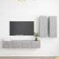 vidaXL Set Porta TV 4 pz Grigio Cemento in Truciolato vidaXL Set Porta TV 4 pz Grigio Cemento in Truciolato