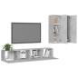 vidaXL Set Porta TV 4 pz Grigio Cemento in Truciolato vidaXL Set Porta TV 4 pz Grigio Cemento in Truciolato