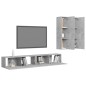vidaXL Set Porta TV 4 pz Grigio Cemento in Truciolato vidaXL Set Porta TV 4 pz Grigio Cemento in Truciolato