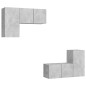 vidaXL Set Mobili TV 4 pz Grigio Cemento in Truciolato vidaXL Set Mobili TV 4 pz Grigio Cemento in Truciolato