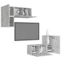 vidaXL Set Mobili TV 4 pz Grigio Cemento in Truciolato vidaXL Set Mobili TV 4 pz Grigio Cemento in Truciolato