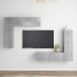 vidaXL Set Porta TV 4 pz Grigio Cemento in Truciolato vidaXL Set Porta TV 4 pz Grigio Cemento in Truciolato
