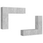 vidaXL Set Porta TV 4 pz Grigio Cemento in Truciolato vidaXL Set Porta TV 4 pz Grigio Cemento in Truciolato