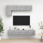 vidaXL Set di Mobili Porta TV 5 pz Grigio Cemento in Legno Multistrato vidaXL Set di Mobili Porta TV 5 pz Grigio Cemento in Legno Multistrato