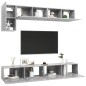 vidaXL Set di Mobili Porta TV 5 pz Grigio Cemento in Legno Multistrato vidaXL Set di Mobili Porta TV 5 pz Grigio Cemento in Legno Multistrato