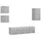 vidaXL Set Porta TV 5 pz Grigio Cemento in Truciolato 