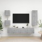 vidaXL Set di Mobili Porta TV 5 pz Grigio Cemento in Legno Multistrato vidaXL Set di Mobili Porta TV 5 pz Grigio Cemento in Legno Multistrato