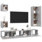vidaXL Set Porta TV 5 pz Grigio Cemento in Truciolato vidaXL Set Porta TV 5 pz Grigio Cemento in Truciolato